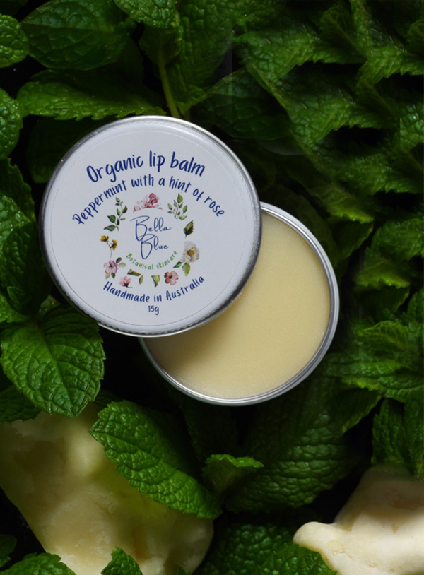 Organic Peppermint with a Hint of Rose Lip Balm (tin)